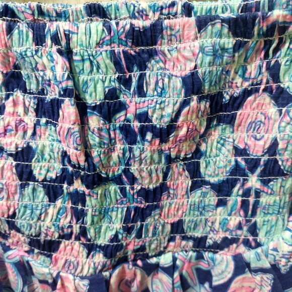 NWT Simply Southern Navy/Pink Shirred Skirt Starfish & Shell Print~Above Knee XL - Picture 8 of 10
